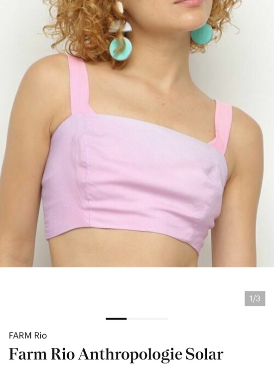 FARM Rio Tops - FARM Rio Lilac Square-Neck Crop Top with Pink Straps